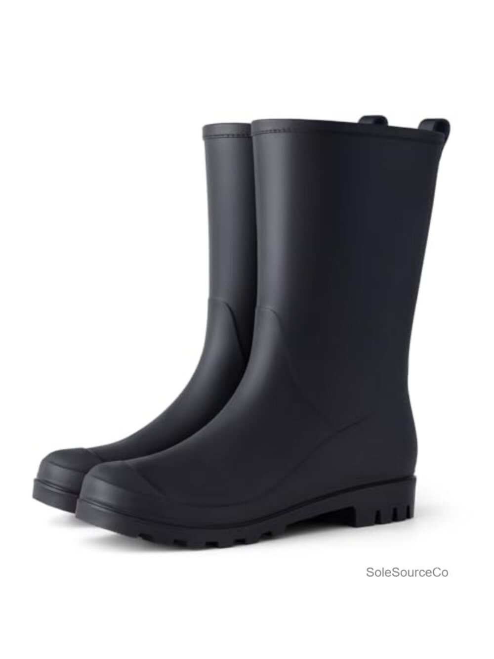 Women's Waterproof Mid Calf Rain Boots Non-Slip Rubber Sole